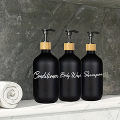 3pcs Bathroom Soap Dispenser Shower Shampoo Gel Bottle