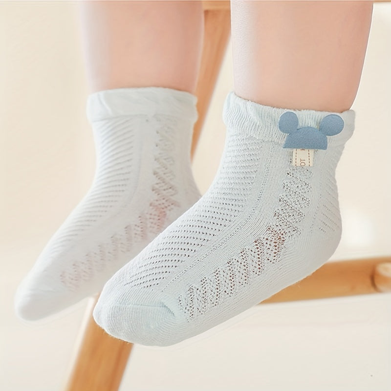 4 Pairs Baby Mouse Head Knit Socks Soft & Breathable
