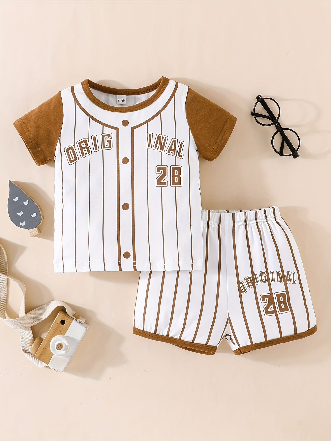 2pcs Toddler Boys Striped T-shirt & Shorts Set for Summer