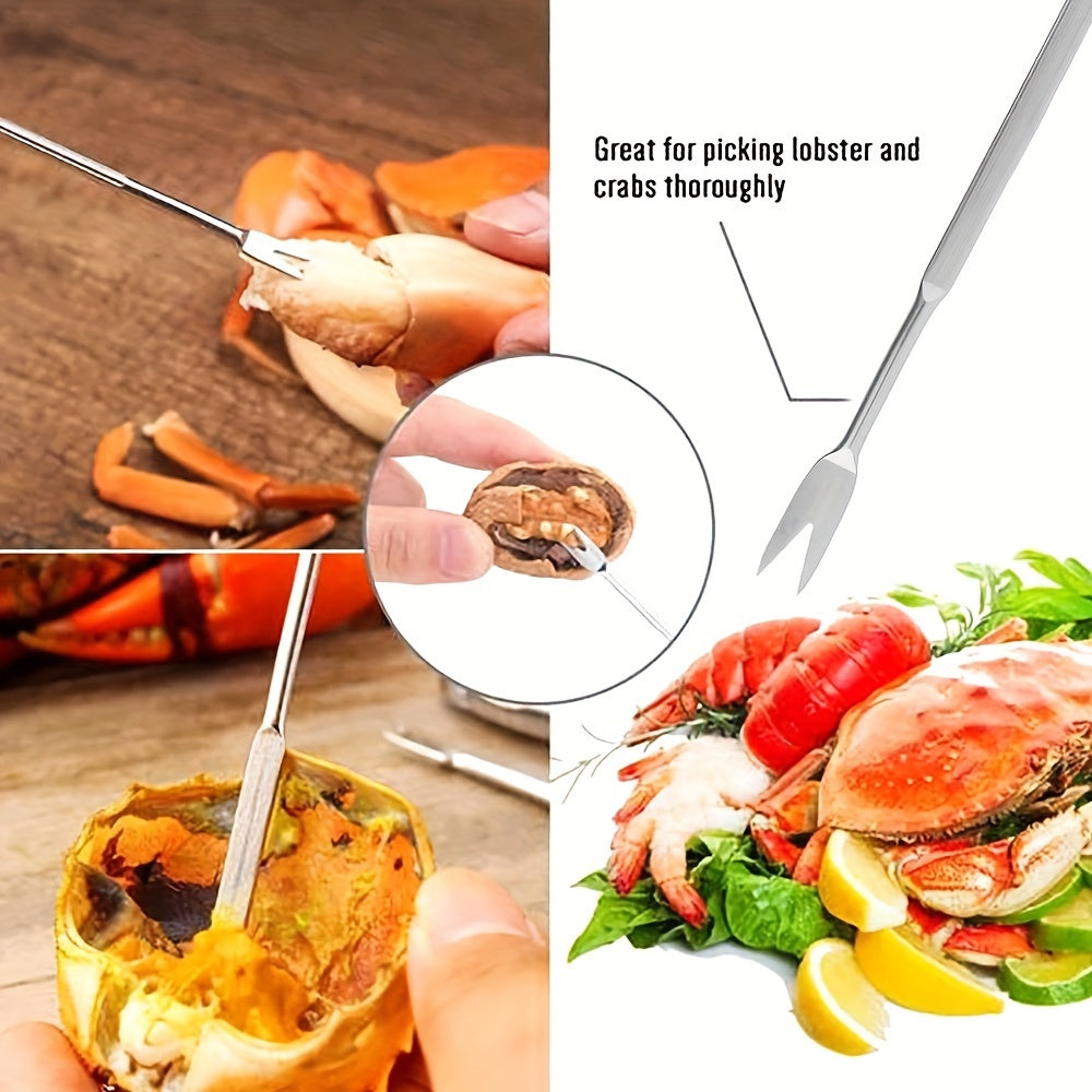 3pcs Crab Eating Tools Crab Pliers And Stainless Steel Crab Needle Set