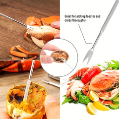 3pcs Crab Eating Tools Crab Pliers And Stainless Steel Crab Needle Set