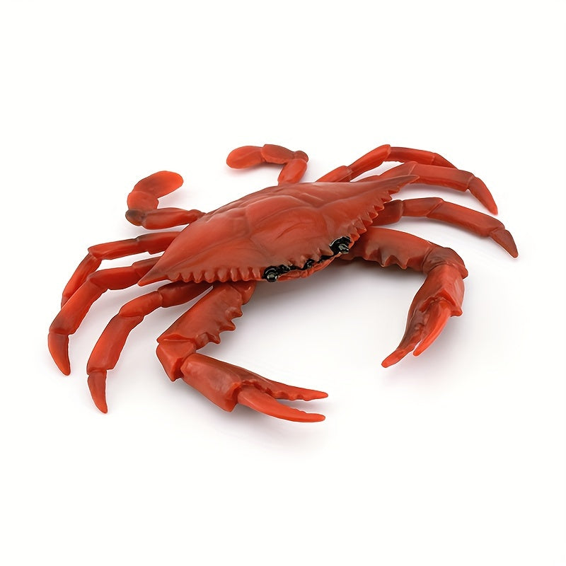 Solid Red Crab Sand Crab Marine Life Model Simulation Animal Toy