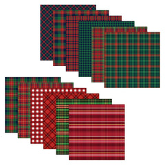 12pcs Plaid Pattern Scrapbook Paper 6 6in DIY Material For Crafting