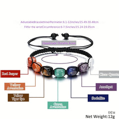 7 Chakra Stone Yoga Bracelet Reiki Healing Crystal Gemstone Rope