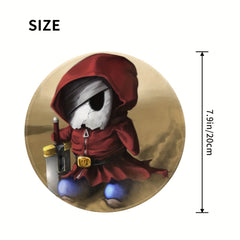 Small Skull Warrior Circular Sewn Edge Mouse Pad