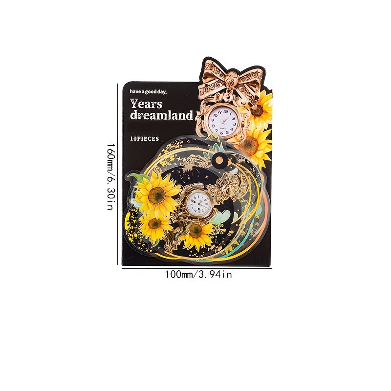 10pcs Fantasy Series Laser PET Collage Vintage Stickers DIY Materials
