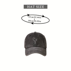 Faith Heart Print Baseball Cap Y2K Distressed Dad Hat