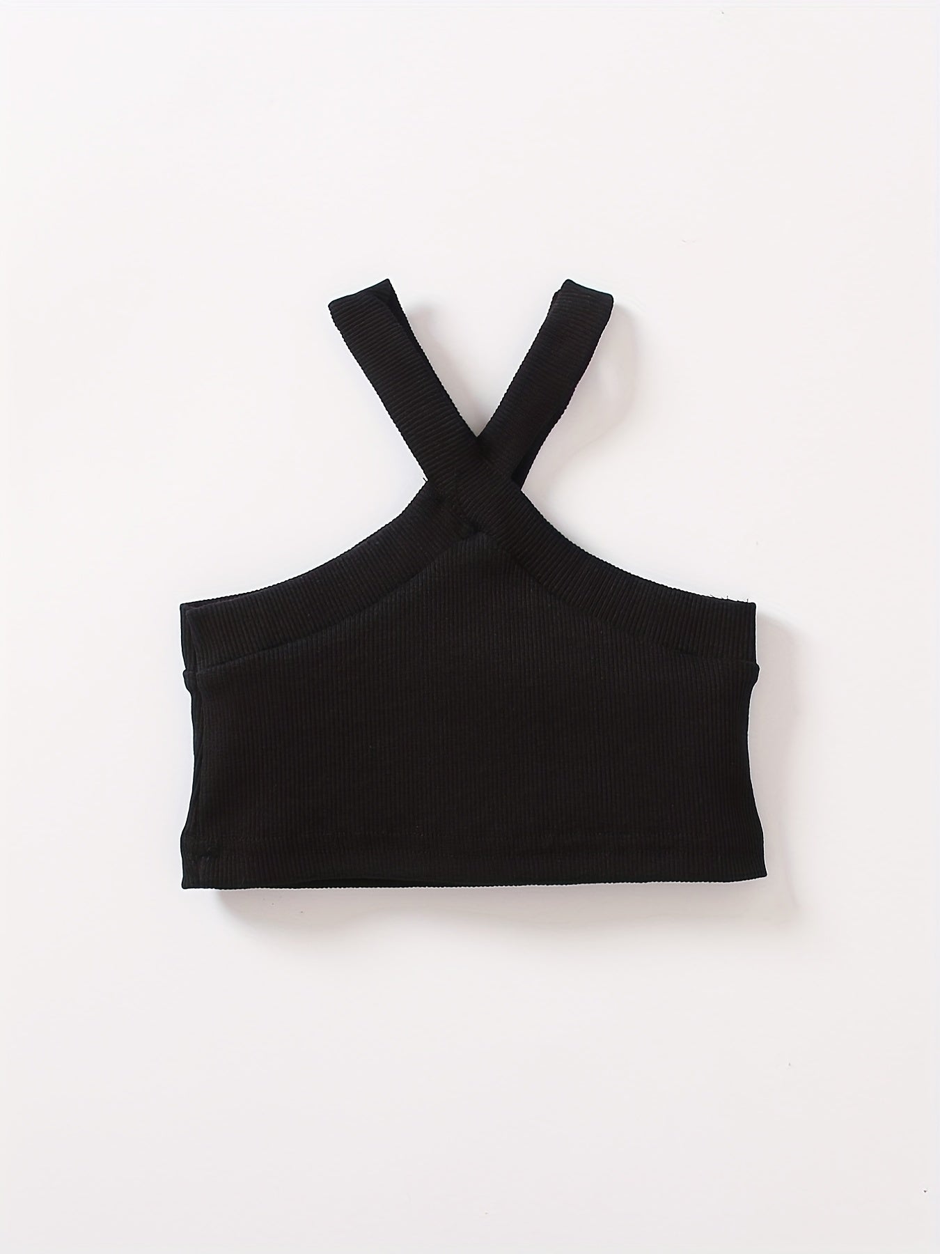 Baby Girls Ribbed Knit Halter Top Crop Vest for 0-3 Years