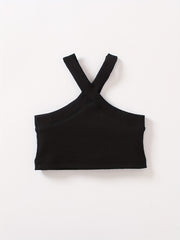 Baby Girls Ribbed Knit Halter Top Crop Vest for 0-3 Years