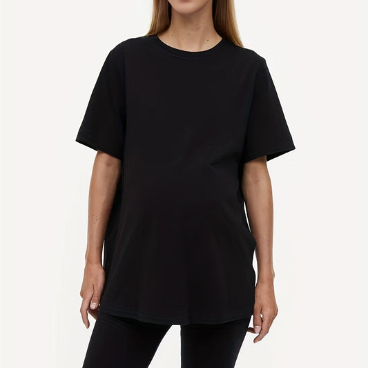 Casual Solid Two-piece Set Short Sleeve T-Shirt & Skinny Shorts
