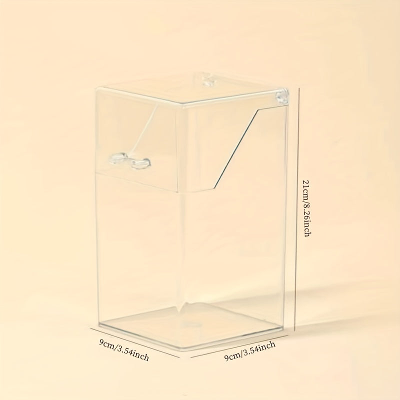 Clear Cosmetic Brush Holder with Lid