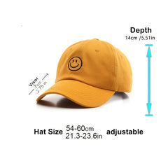 Men's Smile Face Baseball Cap Embroidery Sunscreen Hat Adjustable Light Weight