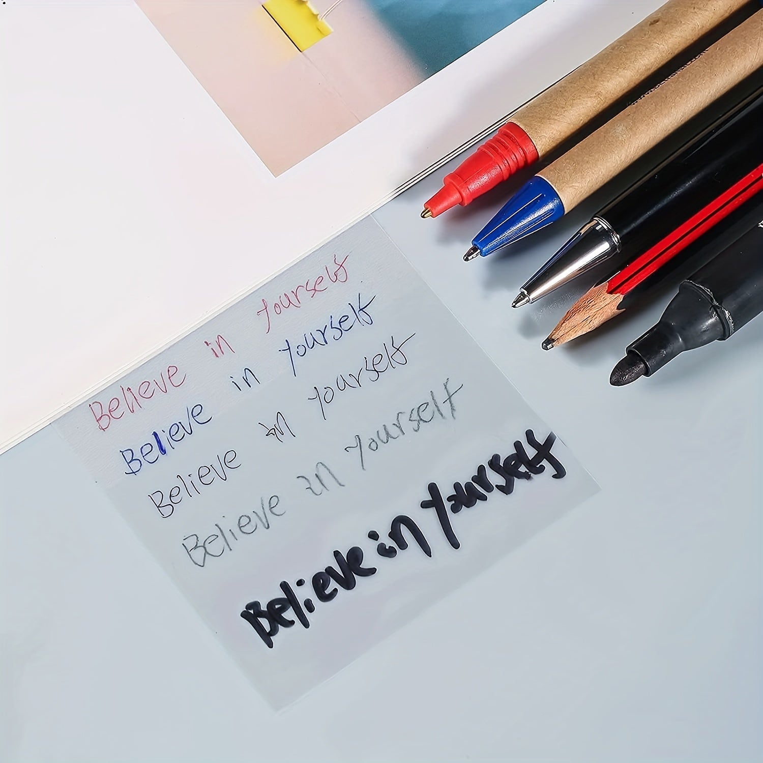 Clear Sticky Notes Set 3 Sizes 150PCS Self Stick Waterproof Notes