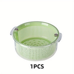 Rotating Double layer Drain Basket Kitchen Storage