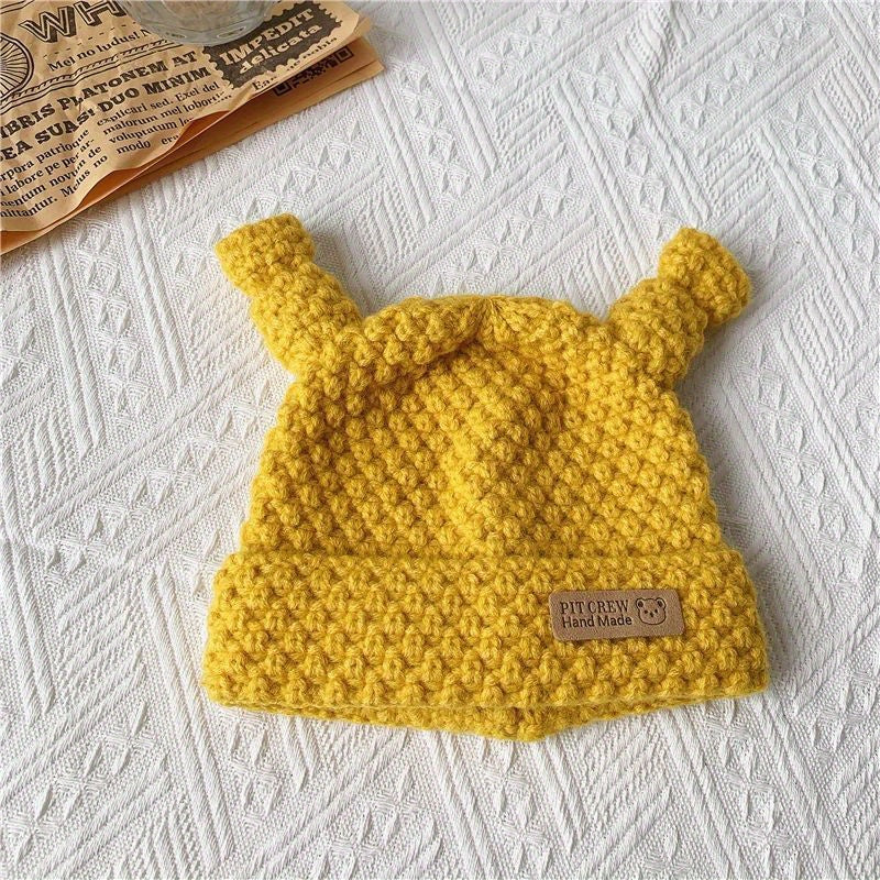 Cartoon Style Eye Knitting Baby Hat Warm Woolen Hat