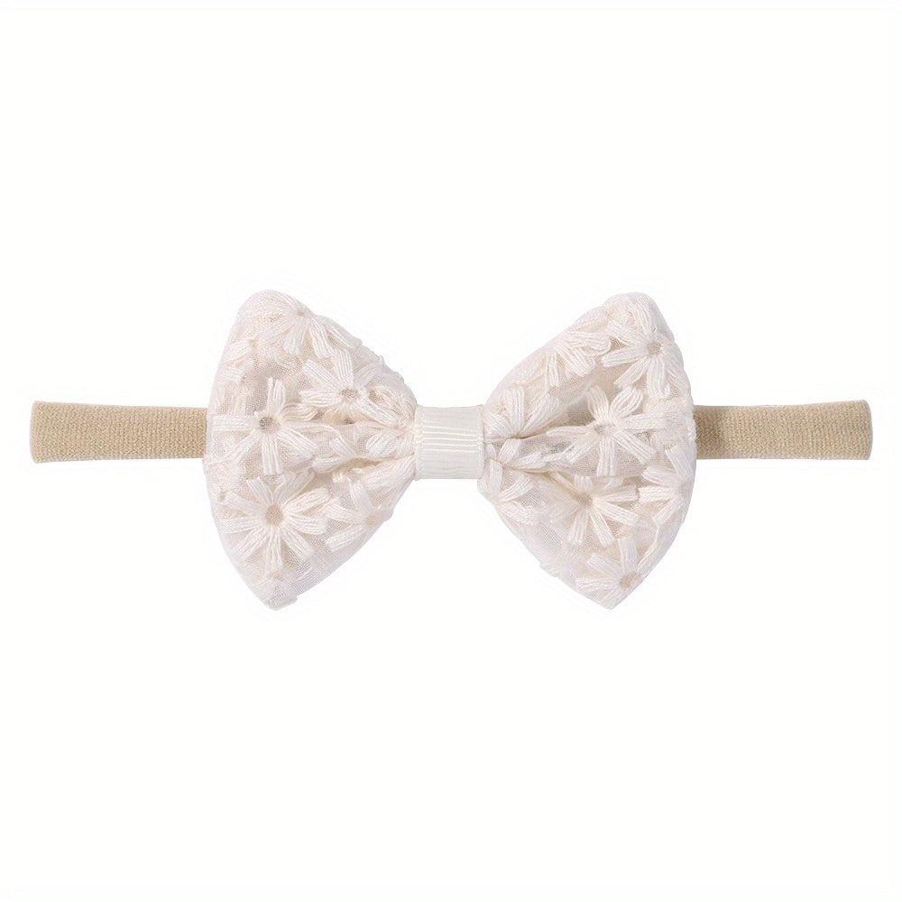 3pcs Street Embroidery Bow Headbands for Baby Girls