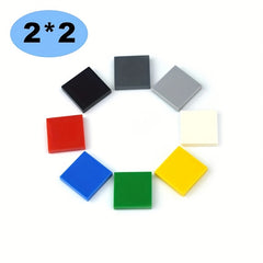 80pcs 2x2 Flat Brick Building Blocks - Compatible with MOC 3068