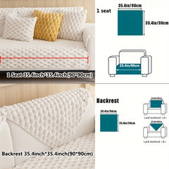 Plush Sofa Slipcover Non-slip Couch Cover Furniture Protector