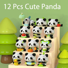 12pcs Panda Blocks Building Set - Ideal Gift for Halloween, Thanksgiving