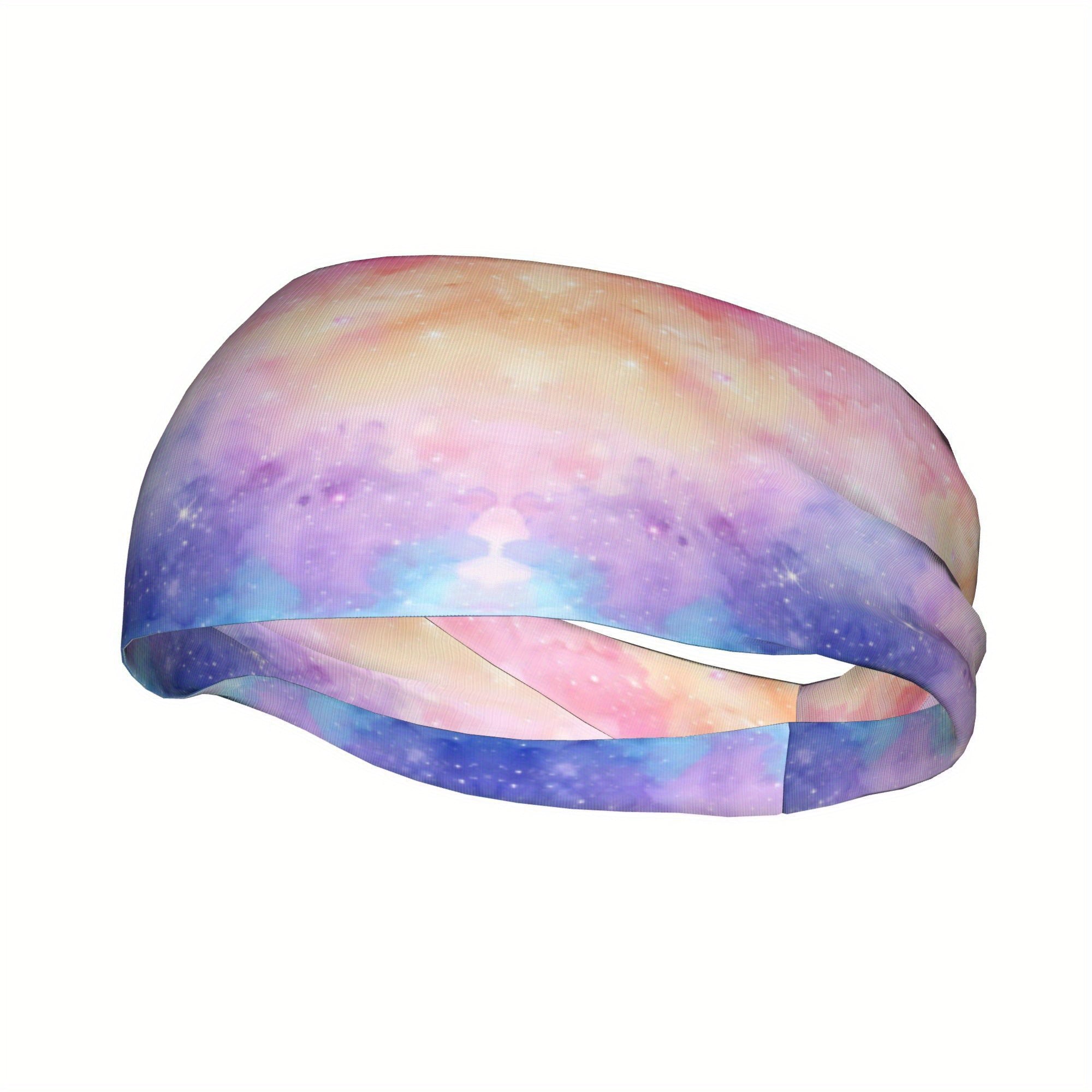Rainbow Galaxy Print Headband for Sport & Casual Outfits