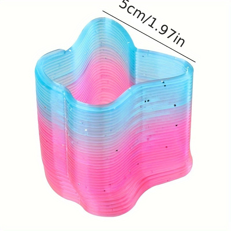 3pcs Rainbow Spring Rings Colorful Folding Funny Toys