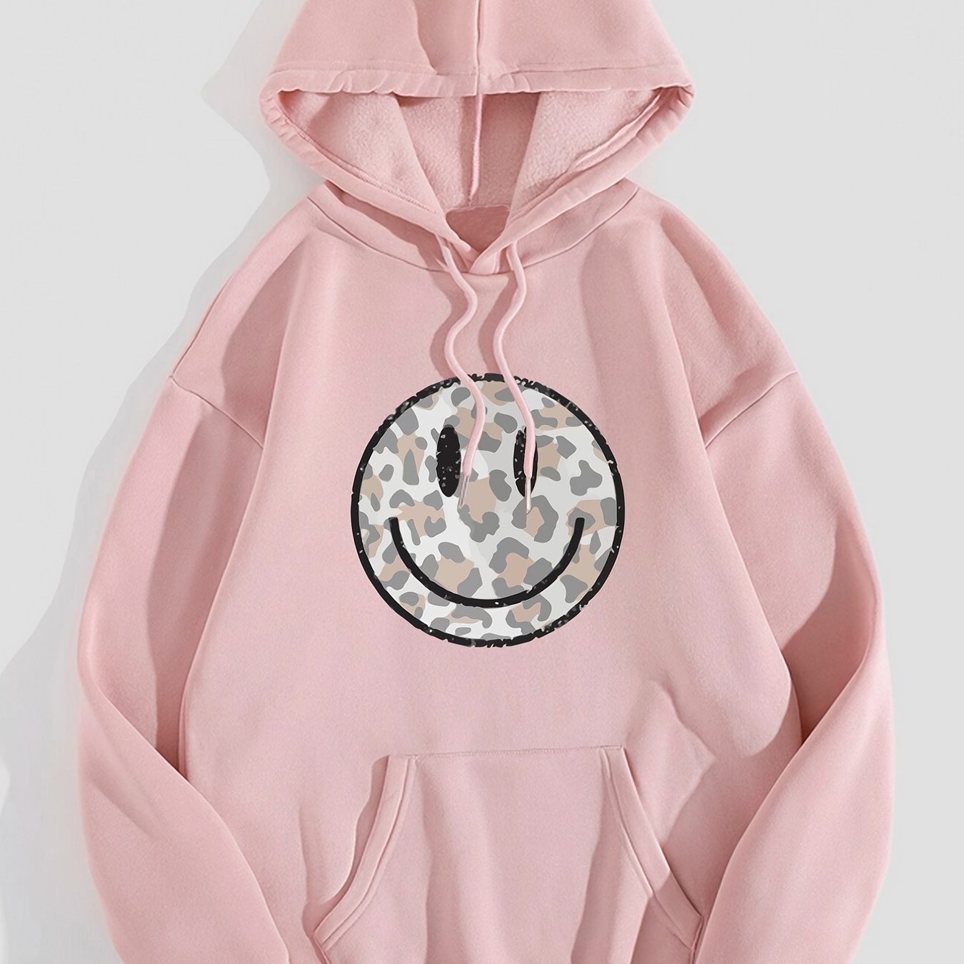 Leopard Print Hoodie with Kangaroo Pocket for Women