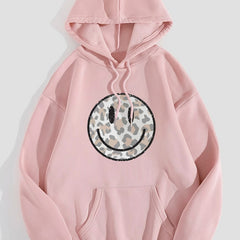 Leopard Print Hoodie with Kangaroo Pocket for Women