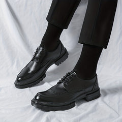 Men's Brogue Wingtip Derby Shoes Lace up Front Dress Shoes