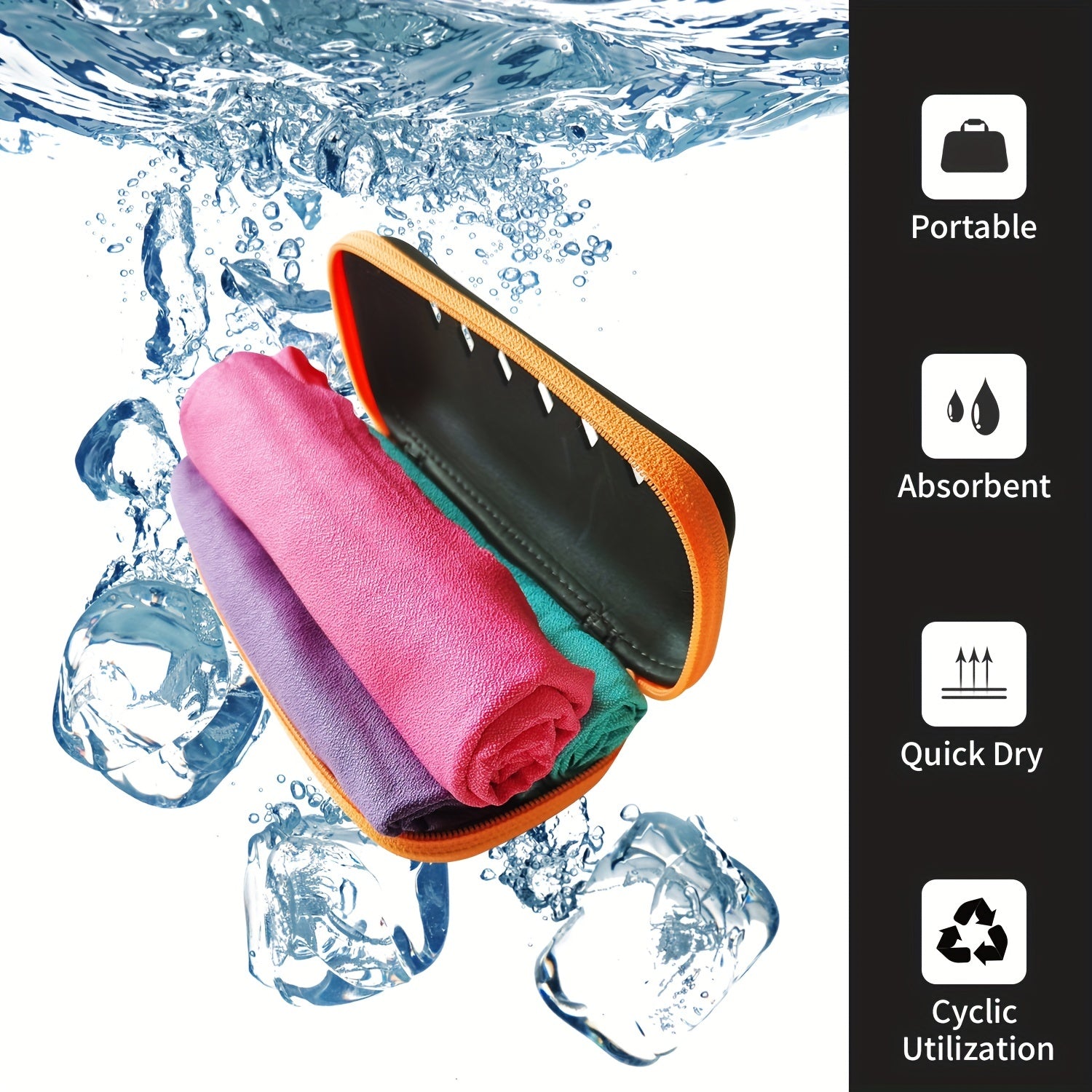 3 Pack Microfiber Towels Box Absorbent Portable Hair Drying Towel