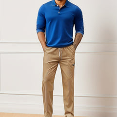 Men's Casual Drawstring Waist Pants Breathable Comfy Trousers