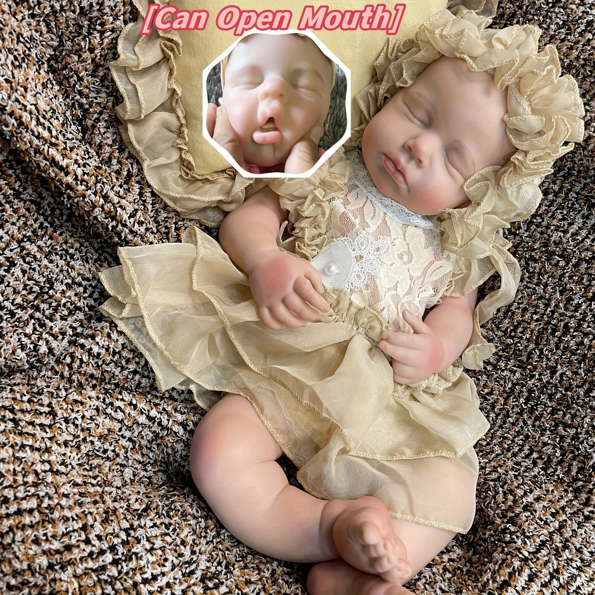 18 Inch Silicone Doll with Dress for Christmas