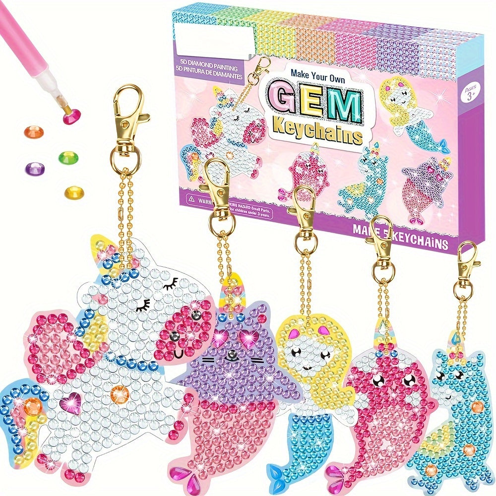 DIY 5D Diamond Painting Keychain Kit for Girls