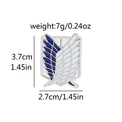 4pcs Shield Brooch Wing Cross Enamel Pin Metal Badge for Girls