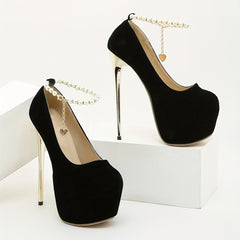 Women's Solid Platform Stiletto High Heel Shoes