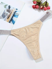 5pcs Colorblock Low Waist Thongs Stretchy Intimates Panties