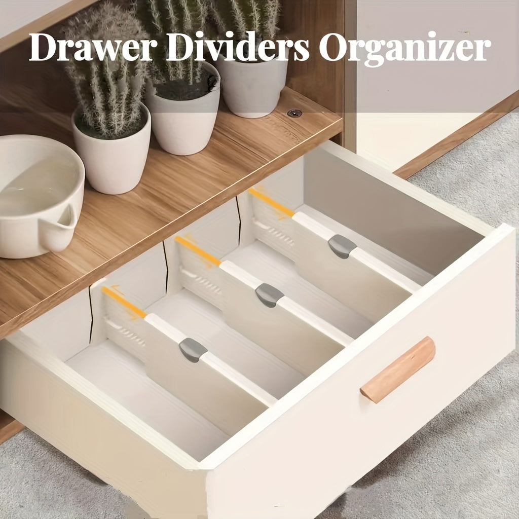 Drawer Divider Organizer 4 Pack Adjustable Dividers for Bedroom Bathroom Closet