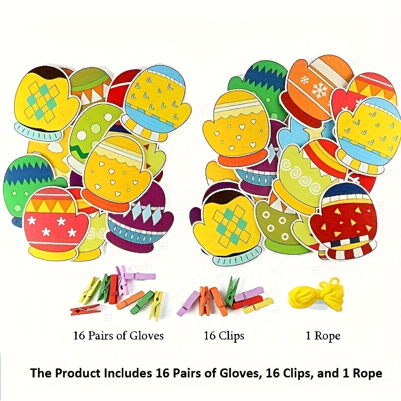 Colorful Paper Socks & Gloves Matching Game Toy for Christmas Halloween