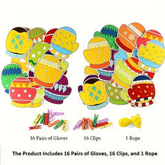 Colorful Paper Socks & Gloves Matching Game Toy for Christmas Halloween