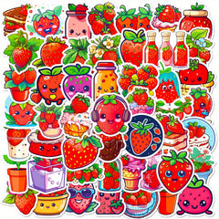 50pcs Strawberry Series Graffiti Stickers for Laptop Cup Motorcycle