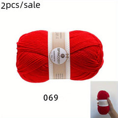 2pcs 4 Strand Wool 0.11lb 110m Acrylic Hand Woven DIY Needlework