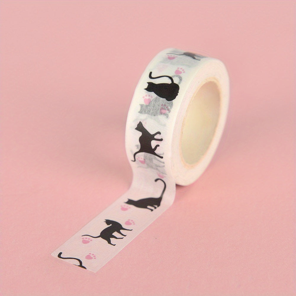 1 Pc Cartoon Cat Paper Washi Tapes Decorative Adhesive Tapes