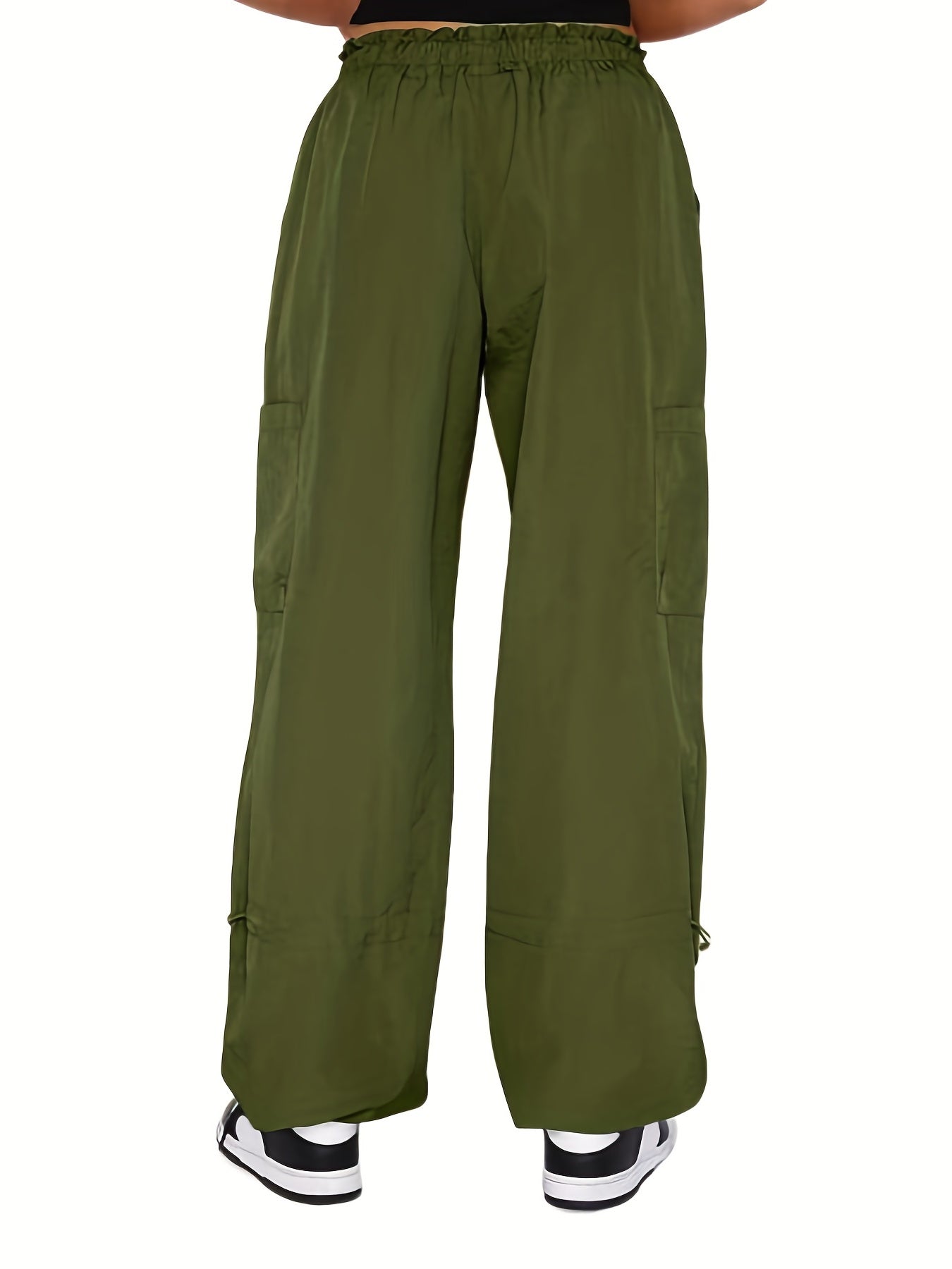 Wide Leg Parachute Pants Solid Casual Every Pants Women's Clothing