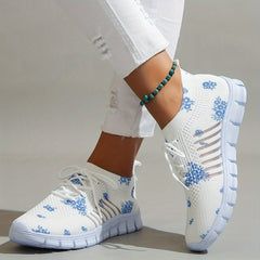 Floral Print Mesh Lightweight Running Shoes Breathable Sneakers