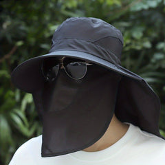 Men's Mesh Bucket Hat w/ Neck & Face Flap for Summer Outdoor Hats
