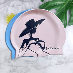 Stylish Plus Size Waterproof Silicone Swim Hat for Women