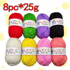 8pcs Acrylic Thread for Hand Crocheting Dolls Seat Cushions DIY Headwear
