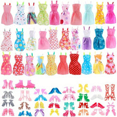 32pc Character Girl Doll Dress Up Set: Clothes, Shoes, Crowns, Necklaces