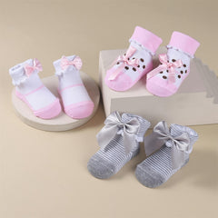Cute Bow Tied Socks Set for Little Girls