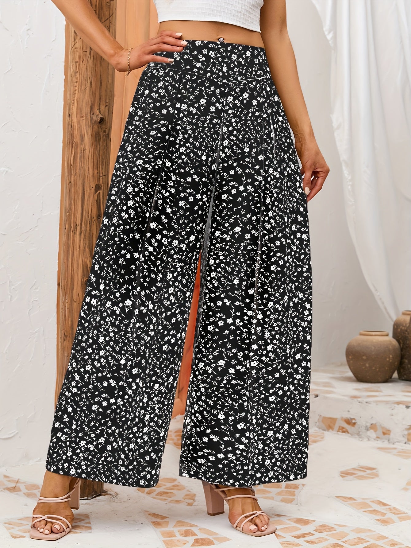 Floral Wide Leg Pants for Spring & Summer