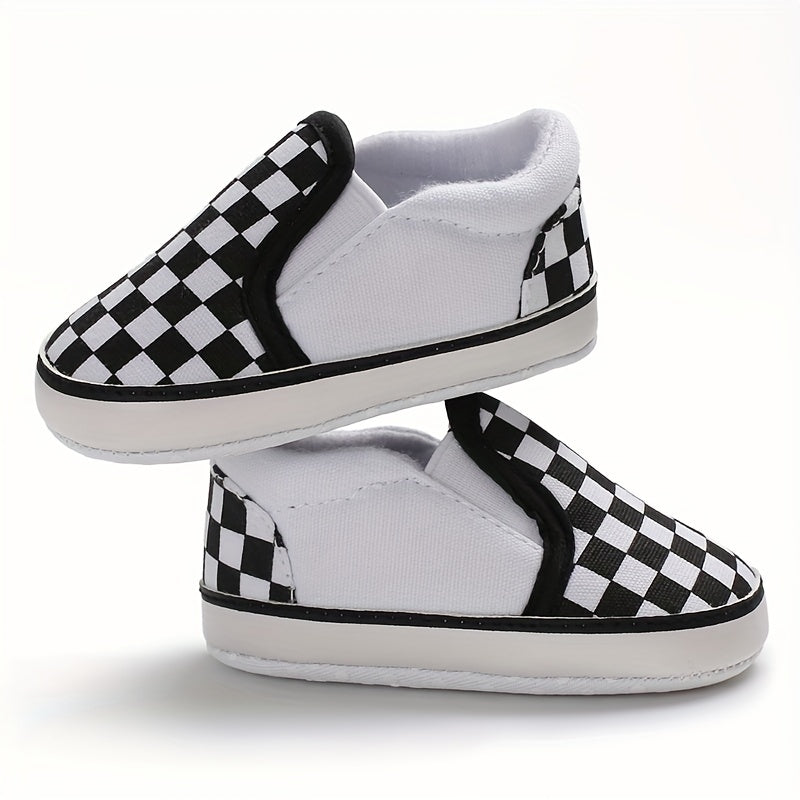 Baby Boys Plaid Slip On Sneakers Toddler Dress Shoes